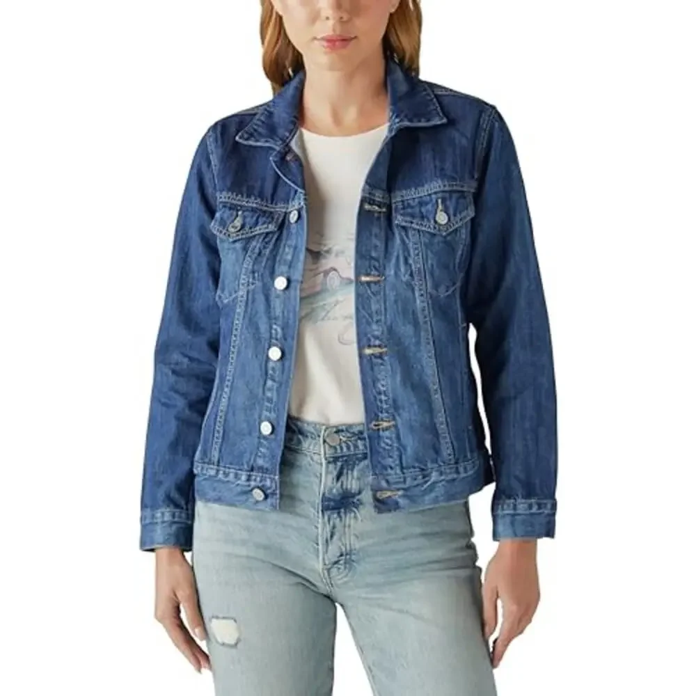 Lucky Brand Cotton Denim Trucker Jacket Classic Fit Presidio Blue Size XS NWT